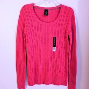 Faded Glory NWT 💮 Pink Cable Knit Sweater XL 18